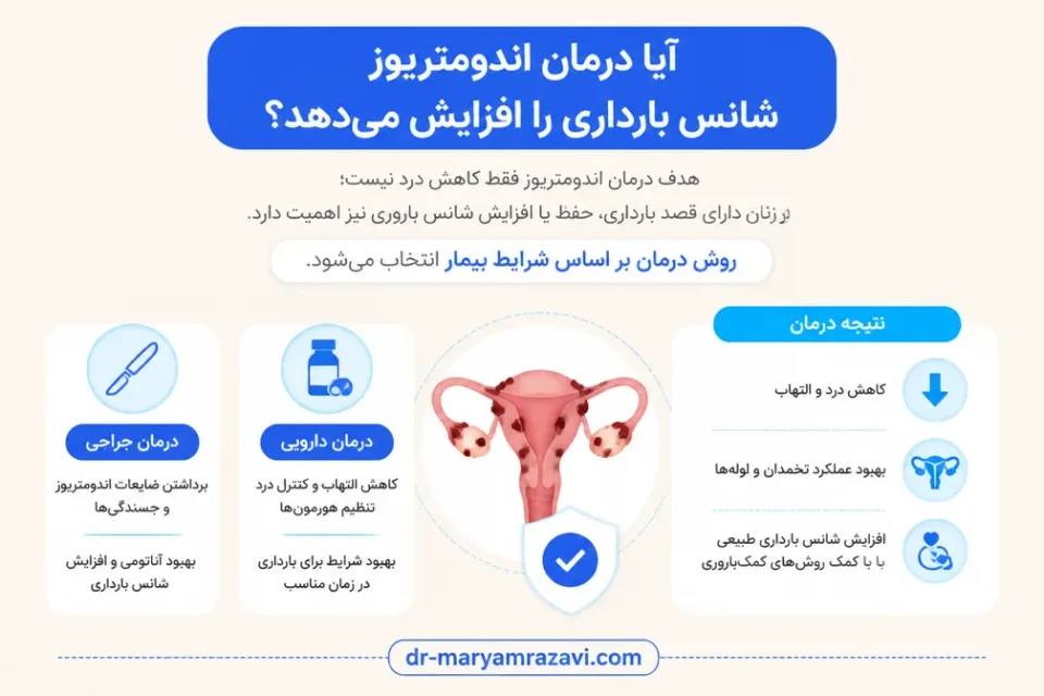 نمای توضیحی درباره آیا درمان اندومتریوز شانس بارداری را افزایش میدهد